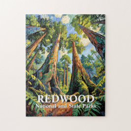 Redwoods National Park California Van Gogh Custom Puzzle