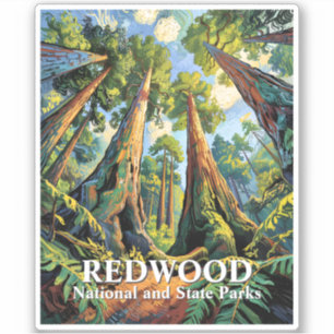 Redwoods Nationalpark Kalifornien Van Gogh Custom Aufkleber