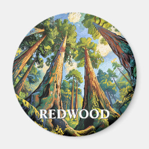 Redwoods Nationalpark Kalifornien Waldmalerei Magnet