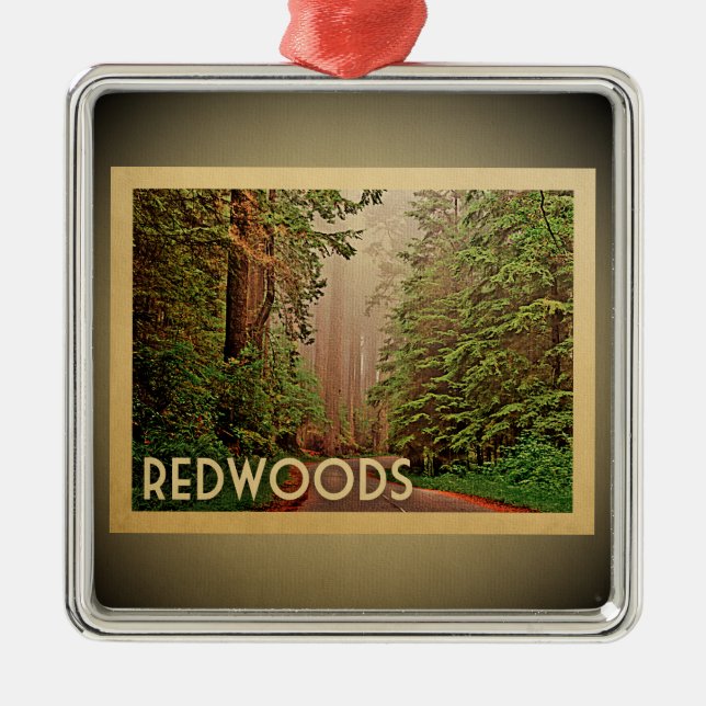 Redwoods Vintage Travel Ornament California (Vorne)
