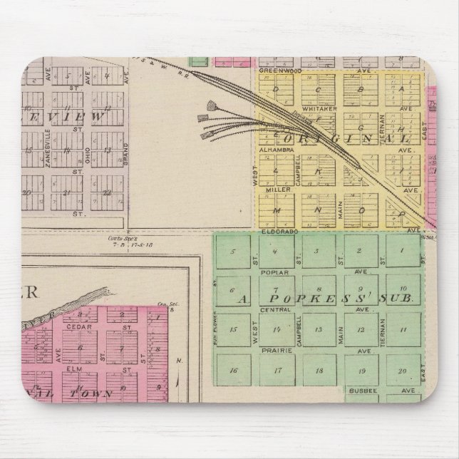 Reece, Fall River, Hamilton und Climax, Kansas Mousepad (Vorne)