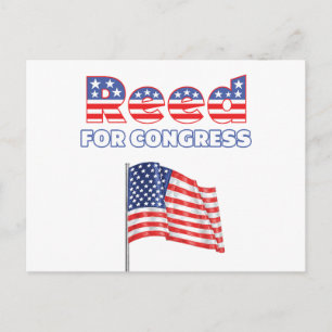 Reed for Congress Patriotic American Flag Design Postkarte