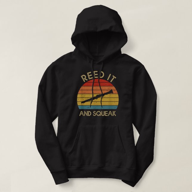 Reed It _ Squeak Funny Clarinet Player Clarinetit Hoodie (Design vorne)