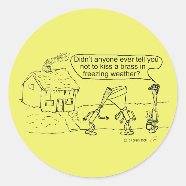 Reed Kissing Brass Classic Round Sticker (Vorderseite)