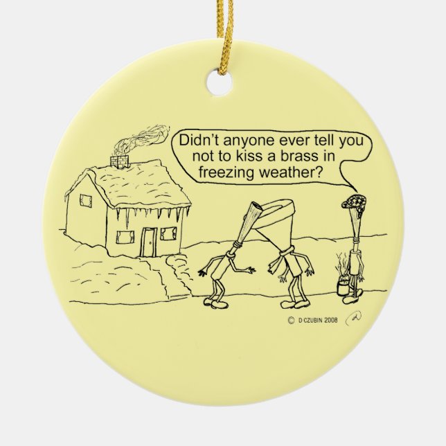Reed Kissing Brass Keramik Ornament (Vorne)