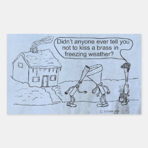 Reed Kissing Brass Rechteckkleber Rechteckiger Aufkleber