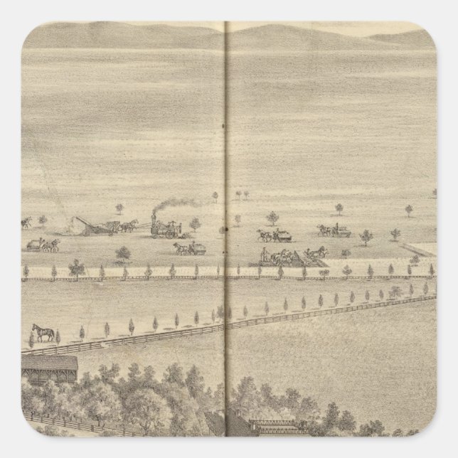 Reed residence, Knights Landing Quadratischer Aufkleber (Vorderseite)