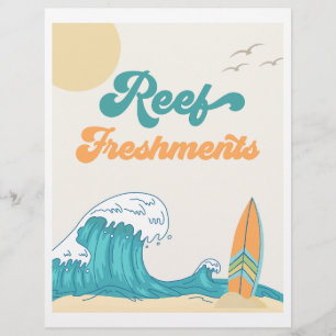 Reef Freshments Surf Party Sign    Surf-Zeichen