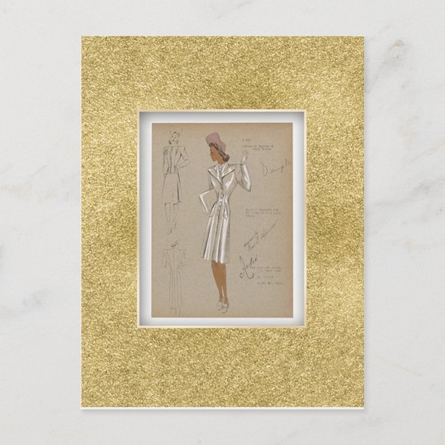 Reefer-Deckmantel getragen über 2 Stück Anzug. 40e Postkarte (Vorderseite)