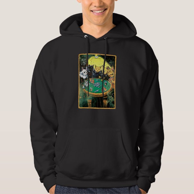 Reefer Kitties Playing Poker   For Feline Poker Re Hoodie (Vorderseite)