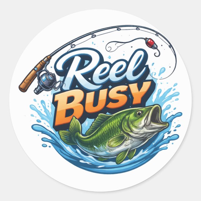 REEL BUSY- Fishing Sticker (Vorderseite)