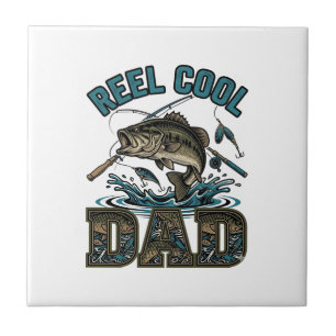 Reel Cool Dad Bass Fishing Vintage Vektor Design_1 Fliese