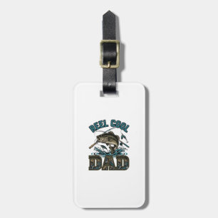 Reel Cool Dad Bass Fishing Vintage Vektor Design_1 Gepäckanhänger