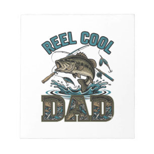 Reel Cool Dad Bass Fishing Vintage Vektor Design_1 Notizblock