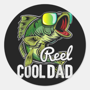 Reel Cool Dad Fisherman Daddy Fishing Fisherman Runder Aufkleber
