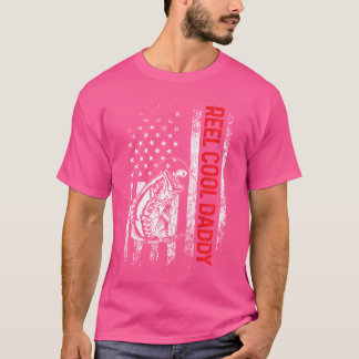 Reel Cool Daddy American Flag Fishing Vatertag T-Shirt