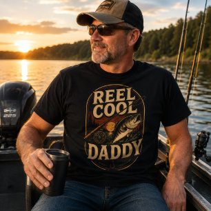 Reel Cool Daddy Vintage-Angeln Bass Retro-Sonnenun T-Shirt