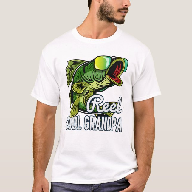 Reel Cool Grandpa Fishing T-Shirt – Funny Bass Fis (Vorderseite)