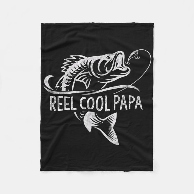 Reel Cool Papa Fishing Dad Gifts Father's Day Fish Fleecedecke (Vorderseite)