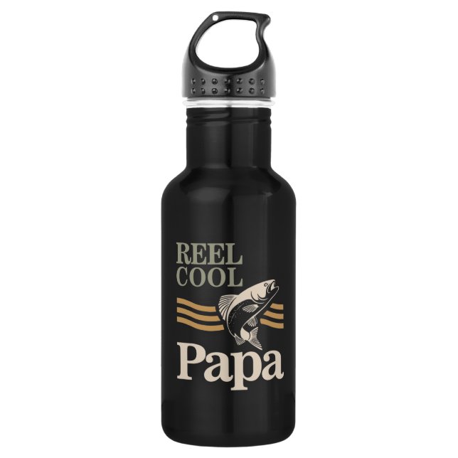 Reel Cool Papa - Geschenke von Vater und Großvater Edelstahlflasche (Vorderseite)