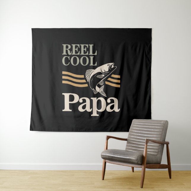 Reel Cool Papa - Geschenke von Vater und Großvater Wandteppich (Beispiel (Horizontal))