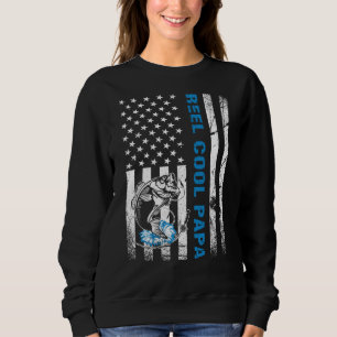 Reel Cool Papa Vintag American Flag Vater S Day Sweatshirt