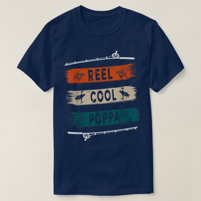 Reel Cool Poppa Fisherman Funny Fishing T-Shirt (Design vorne)