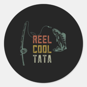 Reel Cool S Breast Fishing Shirts Vater Funny Vate Runder Aufkleber