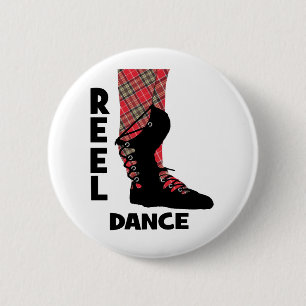 Reel Dance Scottish Country Dance Themed Button