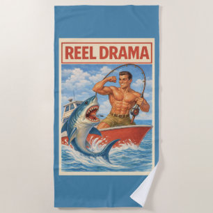 Reel Drama Hai-Fischer   Lustige Retro-Nautik Strandtuch