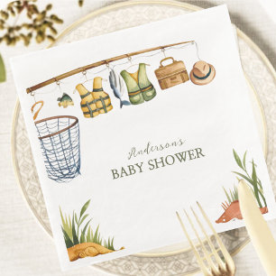 Reel Excited Little Fisherman Thema Baby Shower Serviette