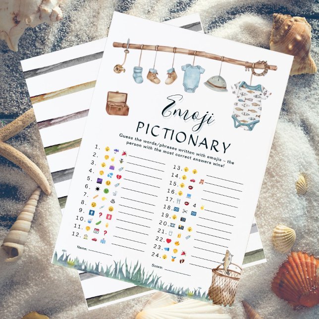 Reel Fun Fishing Baby Dusche Emoji Pictionary Game (Von Creator hochgeladen)