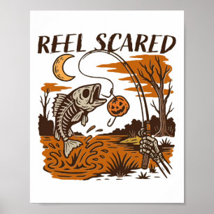 Reel Funny erschreckt Halloween Fishing Spooky Sai Poster