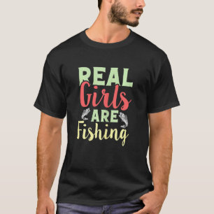 Reel Girls beim Fischen, Fischerin, Lustiges Flieg T-Shirt