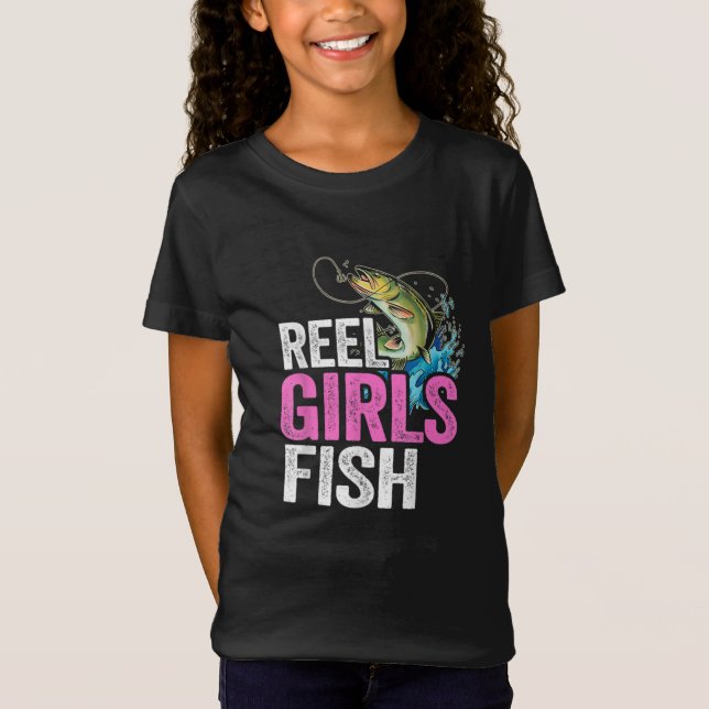 Reel Girls Fish Bass Fishing Funny Fisherwoman T-Shirt (Vorderseite)