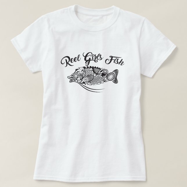 Reel Girls Fish Women's 3/4 Sleeve Raglan T-Shirt (Design vorne)