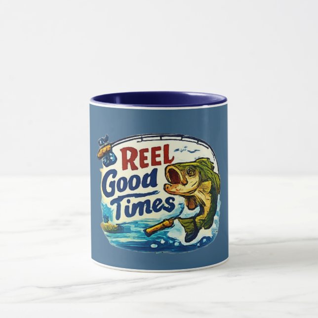 Reel Good Time Fishing Becher Navy Tasse (Zentrum)