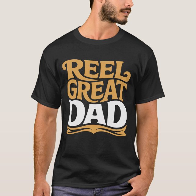 Reel Great Dad Funny Fishing Pun Retro T-Shirt (Vorderseite)