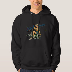 Reel Hustler Retro Angel Pin-Up Lustiger Fisch Hoodie