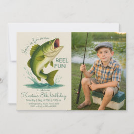 Reel in the Fun Fishing Birthday Photo Einladung