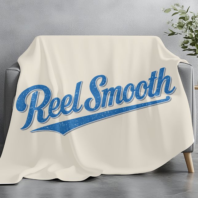 Reel Smooth Fisherman | Retro Coastal Life Fishing Fleecedecke (Von Creator hochgeladen)