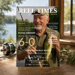 Reel Times 60. Geburtstag Angel-Einladung Einladung