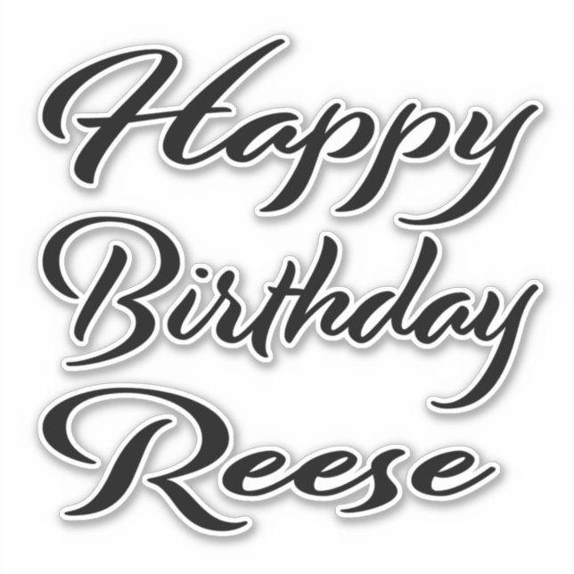 Reese Name Vorname black Sticker Geburtstag (Vorderseite)