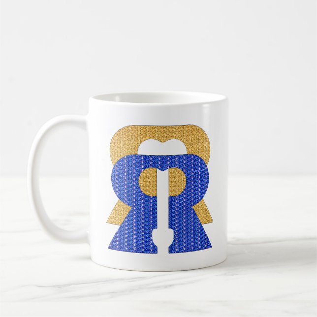 Reese Rideout Blue & Gold Kaffeetasse (Links)
