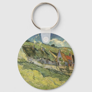 Reetgedeckte Cottages von Vincent van Gogh Schlüsselanhänger
