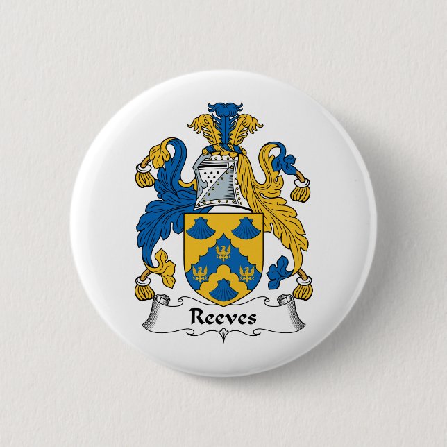 Reeves-Familienwappen Button (Vorderseite)