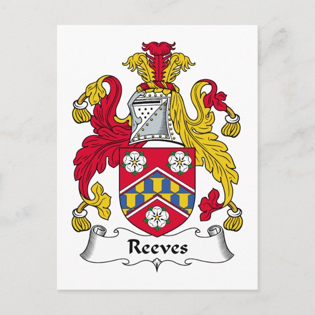 Reeves Familienwappen Postkarte (Vorderseite)