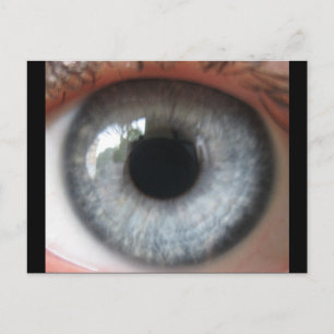 Refelection in a blue eye postcard postkarte