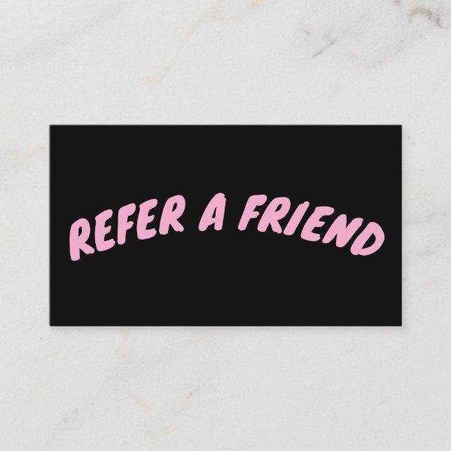REFER A FRIEND CUSTOM BLACK CARD VISITENKARTE (Vorderseite)