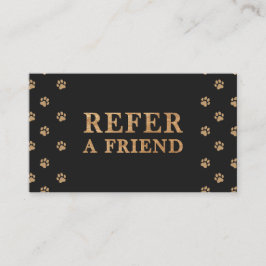 Refer A Friend Modern Luxury Pet Care Black Empfehlungskarte